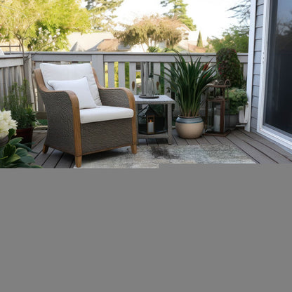5' X 8' Brown Black And Gray Abstract Washable Indoor Outdoor Area Rug HomeRoots