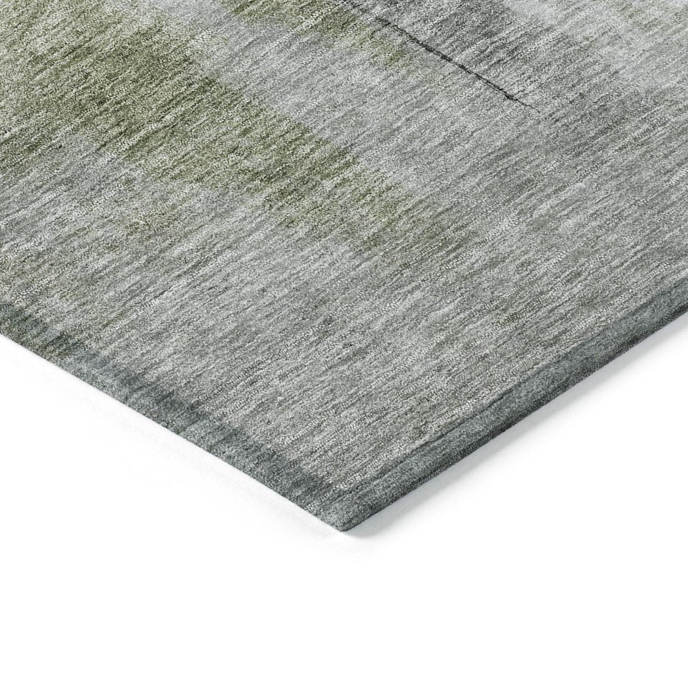 3' X 5' Sage Black And Gray Abstract Washable Indoor Outdoor Area Rug — view 3
