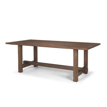84" Brown Solid Wood Trestle Base Dining Table HomeRoots