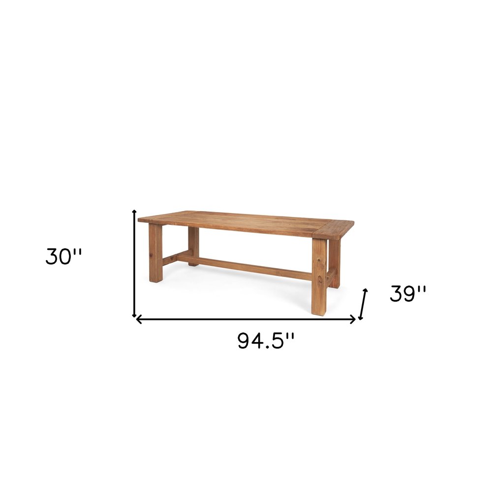 95" Natural Reclaimed Wood Trestle Base Dining Table — view 11
