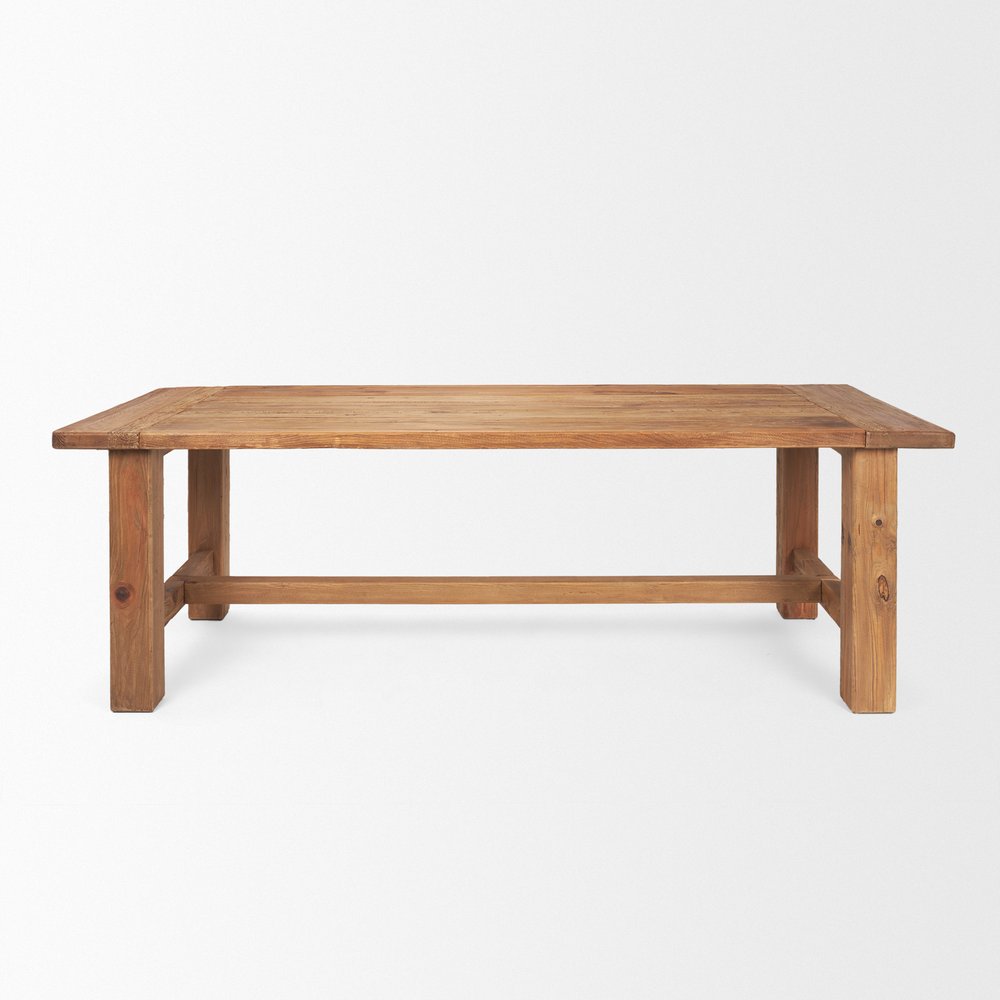 95" Natural Reclaimed Wood Trestle Base Dining Table — view 2