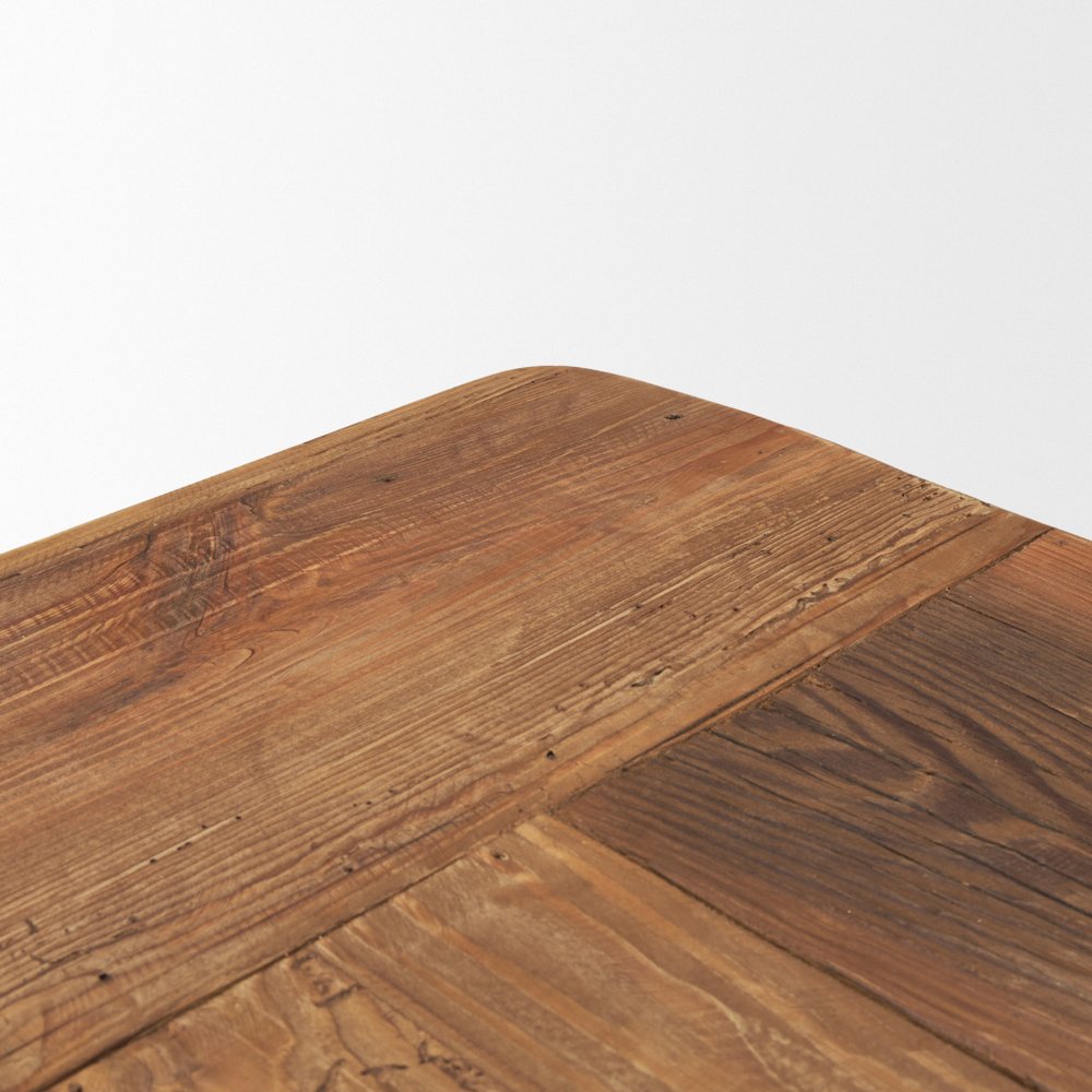 95" Natural Reclaimed Wood Trestle Base Dining Table — view 5