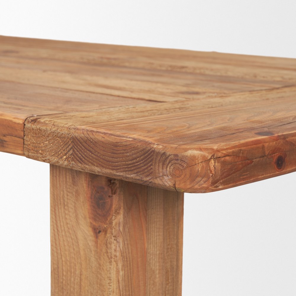 95" Natural Reclaimed Wood Trestle Base Dining Table — view 6