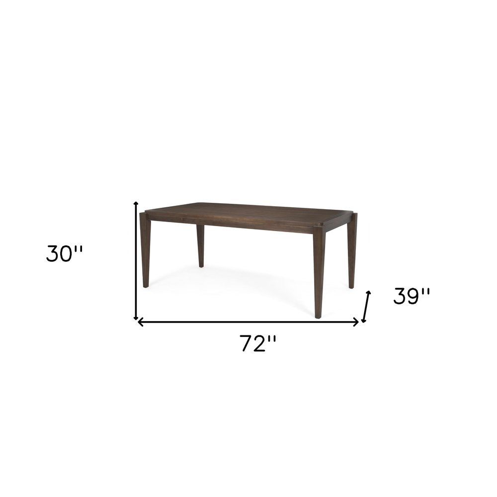 72" Dark Brown Wood Dining Table HomeRoots