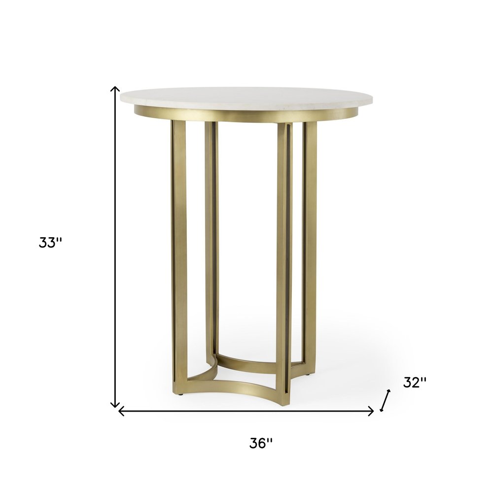 36" Gray Marble Pedestal Base Round Top Dining Table HomeRoots