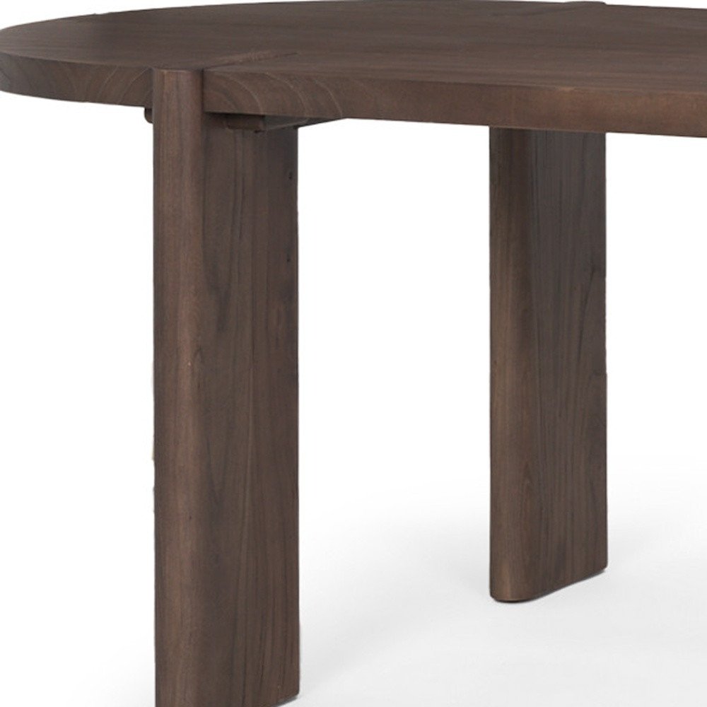 91" Brown Solid Wood Oval Dining Table — view 10
