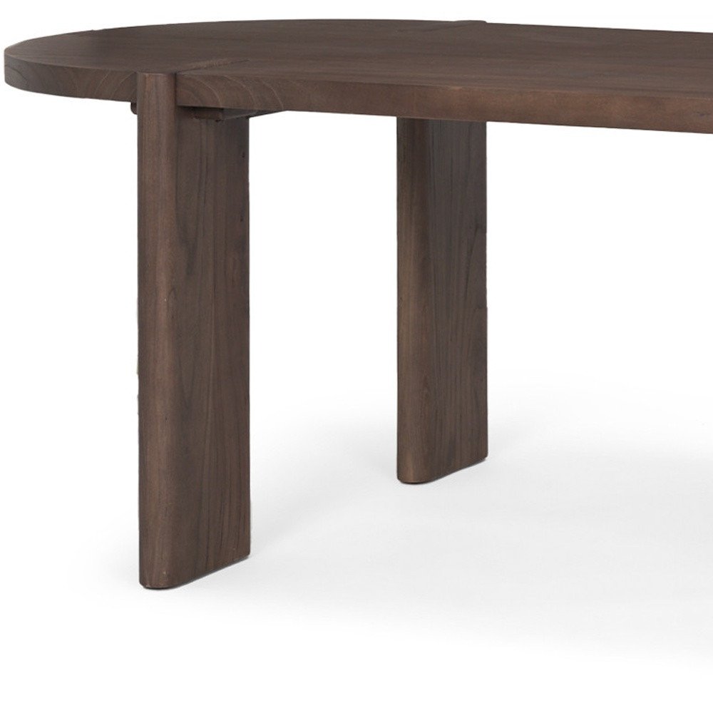 91" Brown Solid Wood Oval Dining Table — view 11