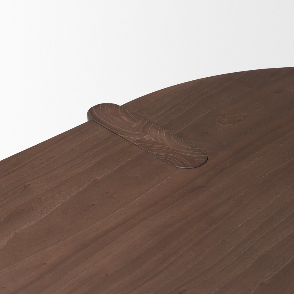 91" Brown Solid Wood Oval Dining Table — view 5
