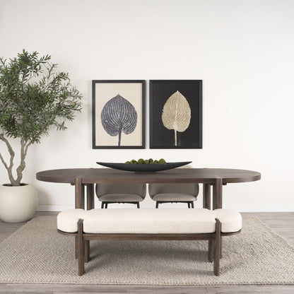 91" Brown Solid Wood Oval Dining Table
