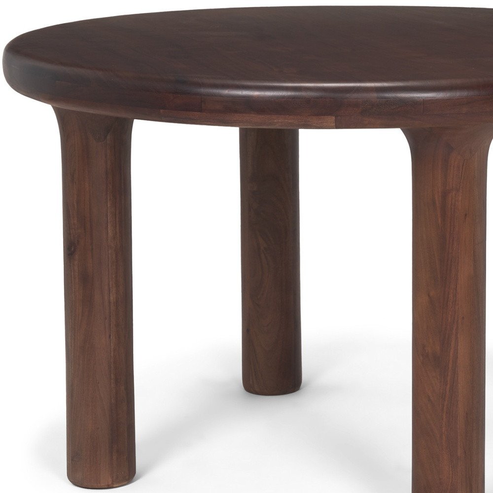 48" Brown Solid Wood Round Top Dining Table HomeRoots