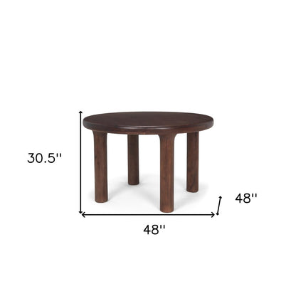 48" Brown Solid Wood Round Top Dining Table HomeRoots