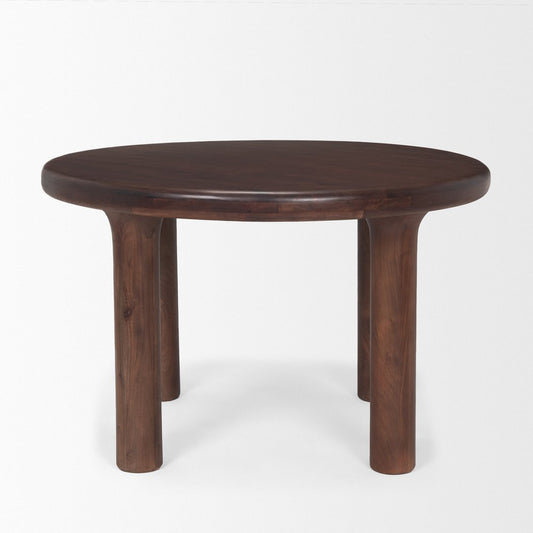 48" Brown Solid Wood Round Top Dining Table HomeRoots