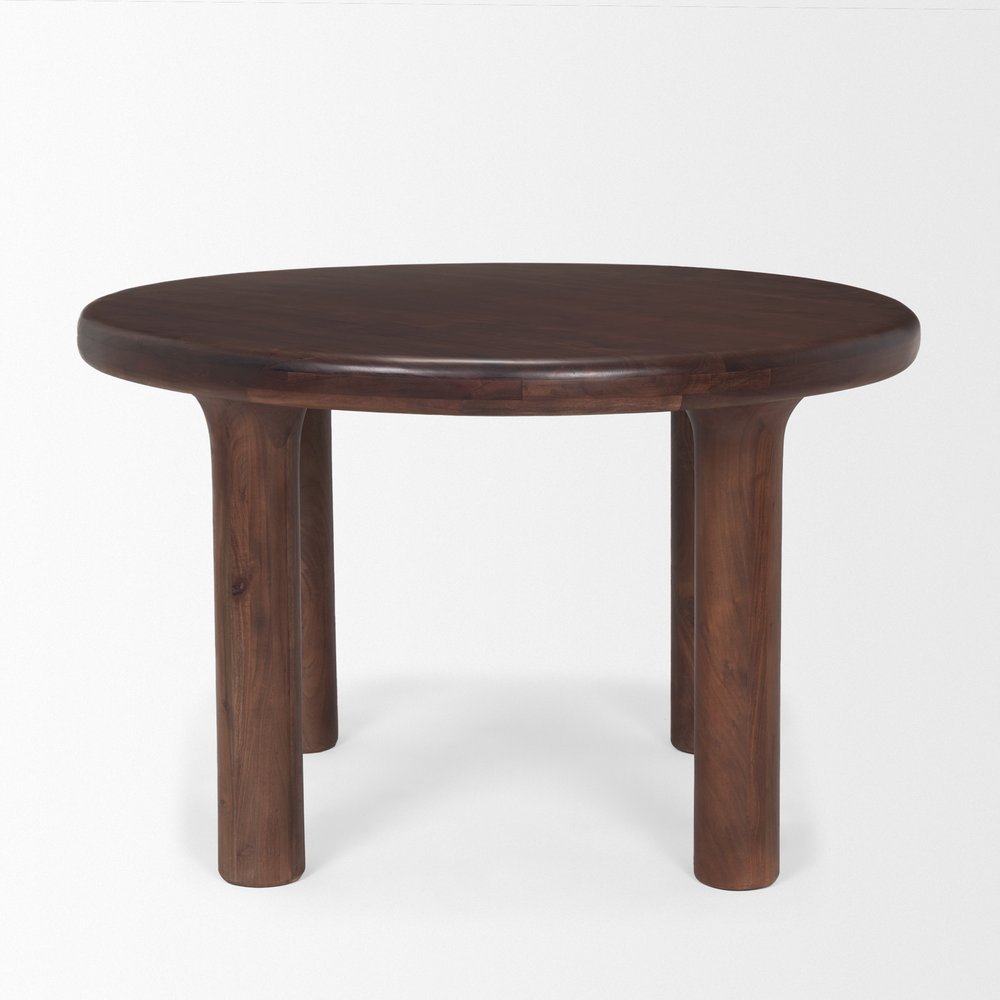 48" Brown Solid Wood Round Top Dining Table HomeRoots