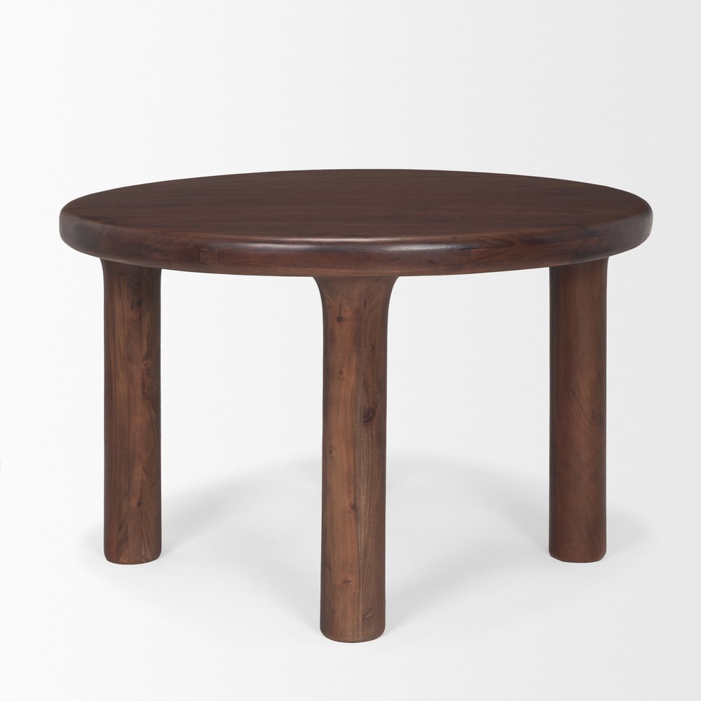 48" Brown Solid Wood Round Top Dining Table HomeRoots