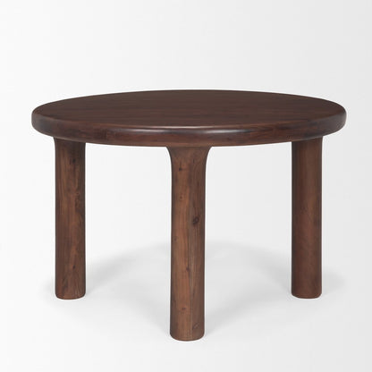 48" Brown Solid Wood Round Top Dining Table HomeRoots