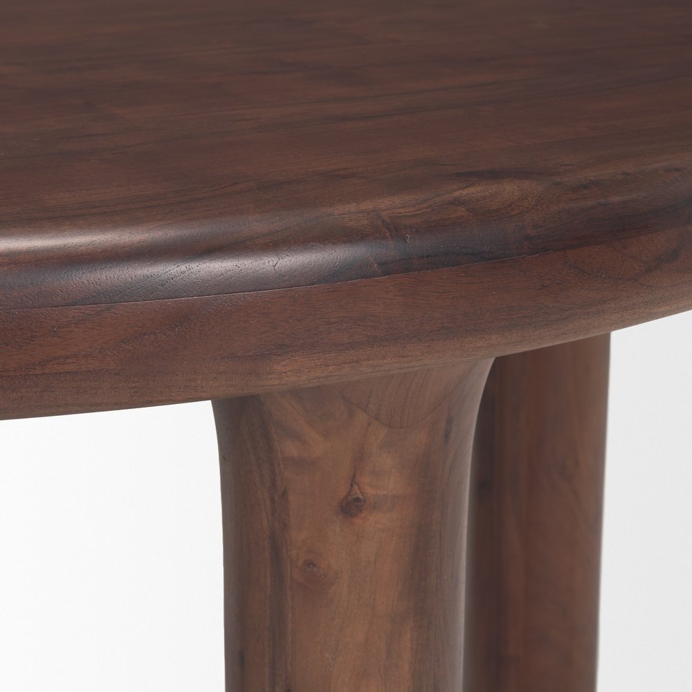 48" Brown Solid Wood Round Top Dining Table HomeRoots