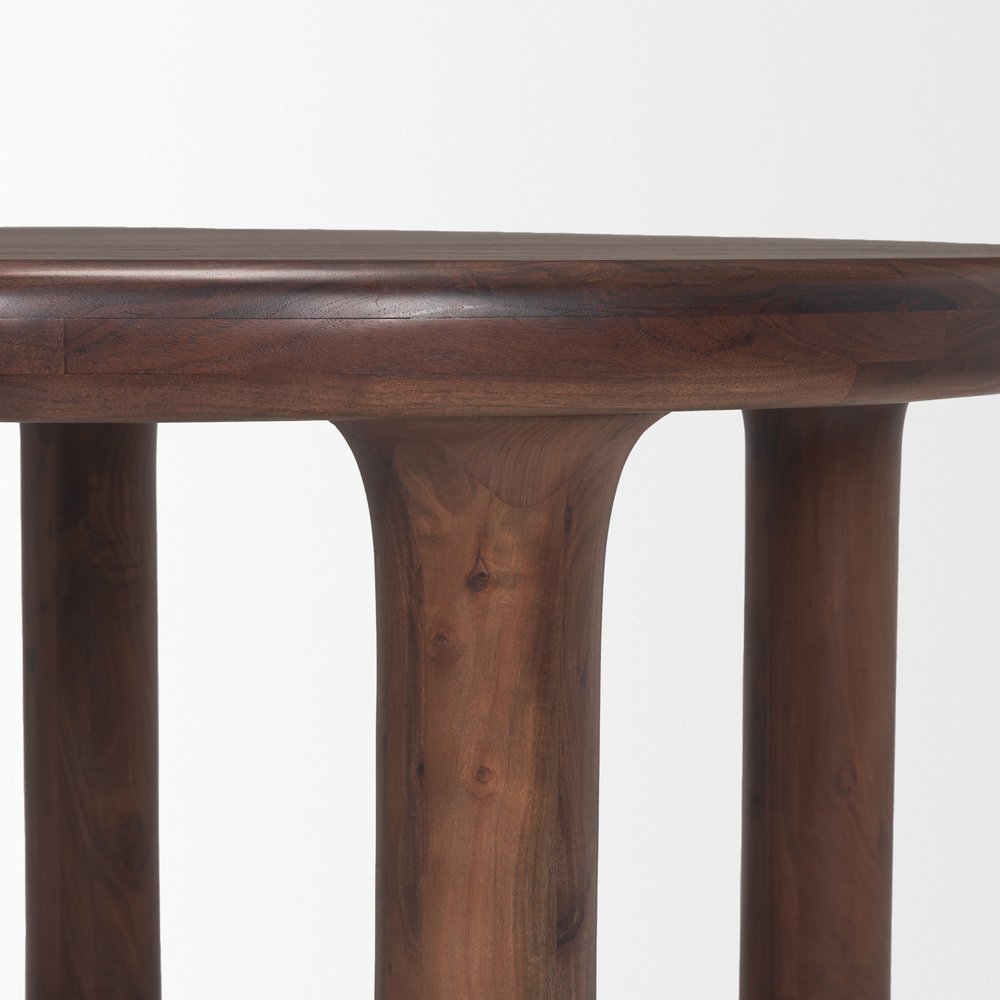 48" Brown Solid Wood Round Top Dining Table HomeRoots