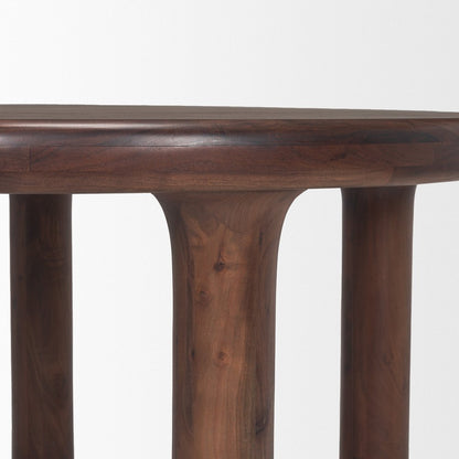 48" Brown Solid Wood Round Top Dining Table HomeRoots