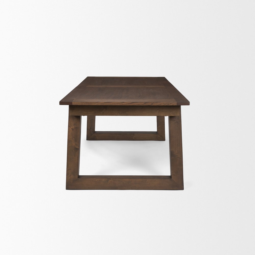 106" Dark Brown Solid Wood Self-Storing Leaf Sled Base Extendable Dining Table HomeRoots