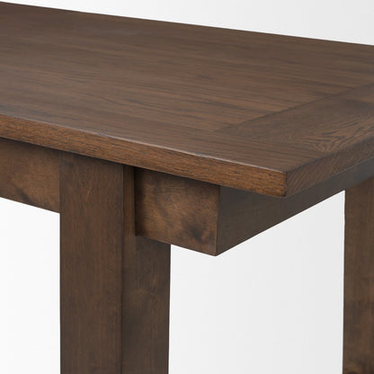106" Dark Brown Solid Wood Self-Storing Leaf Sled Base Extendable Dining Table HomeRoots