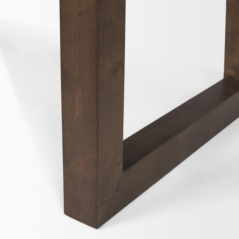 106" Dark Brown Solid Wood Self-Storing Leaf Sled Base Extendable Dining Table HomeRoots