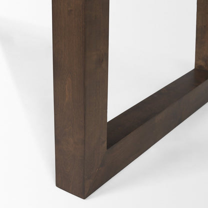 106" Dark Brown Solid Wood Self-Storing Leaf Sled Base Extendable Dining Table HomeRoots