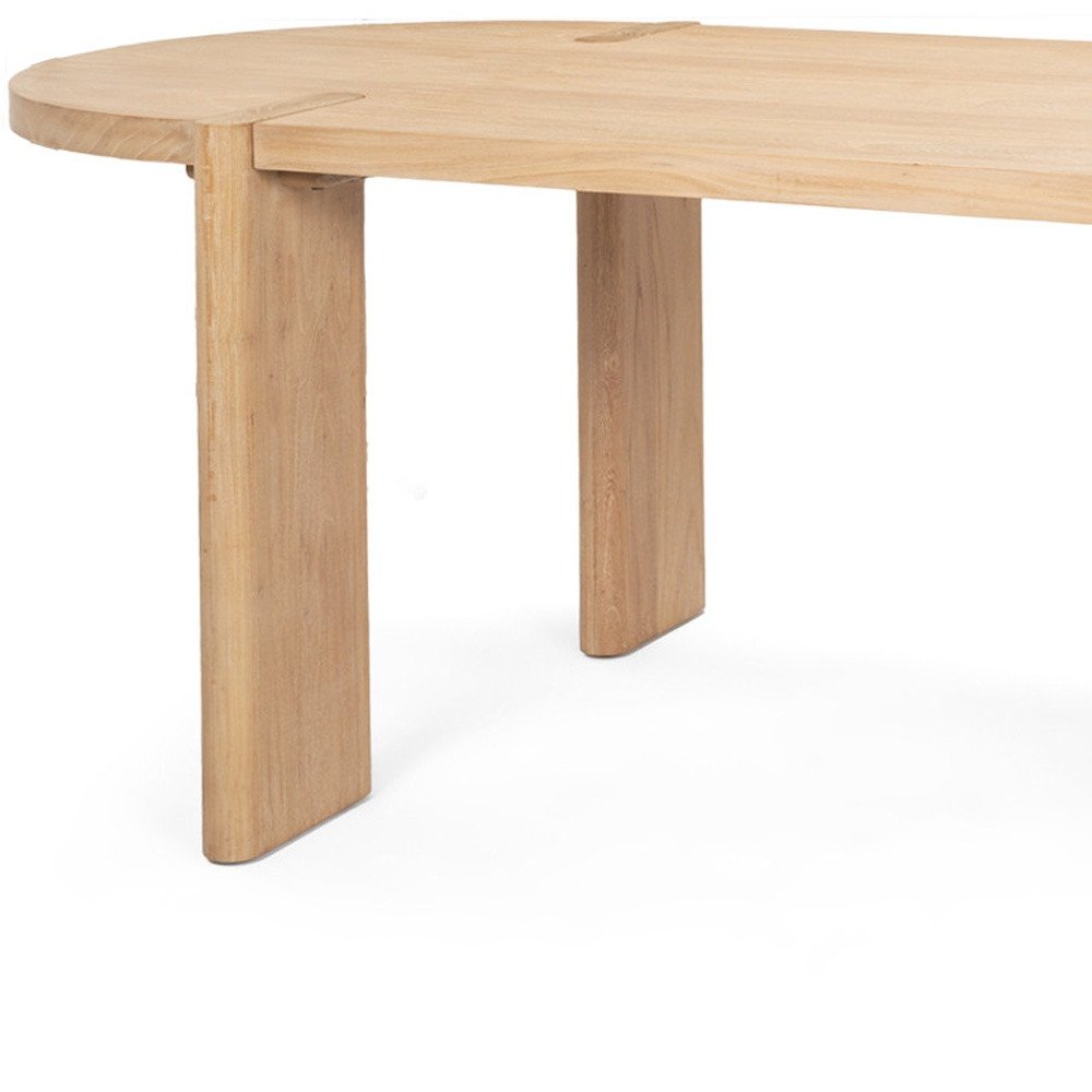 91" Light Brown Wood Oval Dining Table — view 10