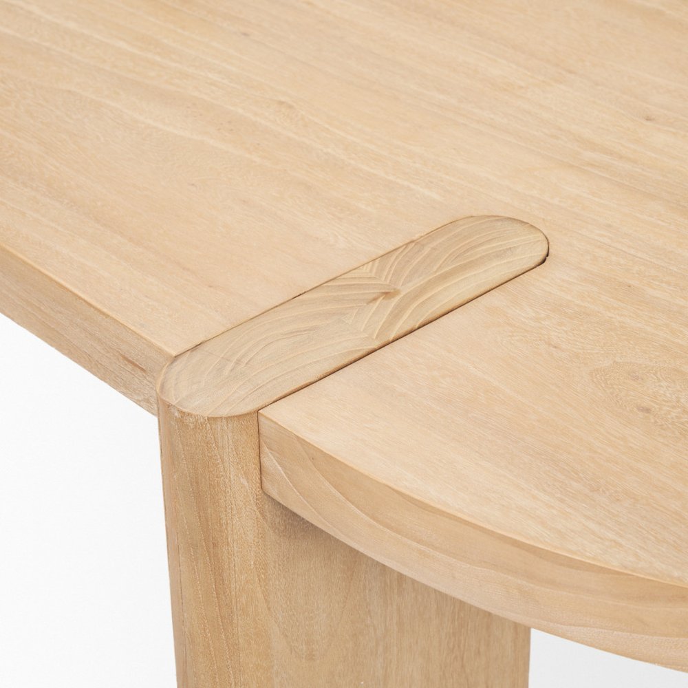 91" Light Brown Wood Oval Dining Table — view 6