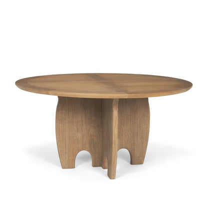 59" Brown Solid Wood Pedestal Base Round Top Dining Table HomeRoots