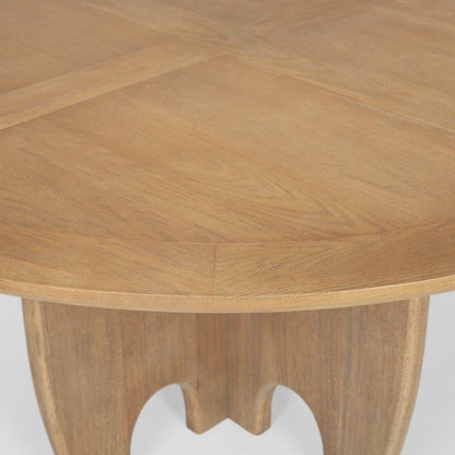 59" Brown Solid Wood Pedestal Base Round Top Dining Table HomeRoots