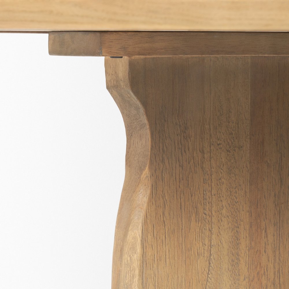 59" Brown Solid Wood Pedestal Base Round Top Dining Table HomeRoots