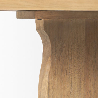 59" Brown Solid Wood Pedestal Base Round Top Dining Table HomeRoots
