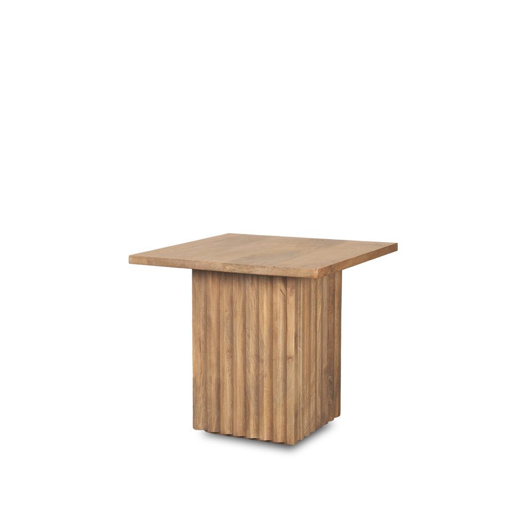 22" Brown Solid Wood Square Block End Table HomeRoots
