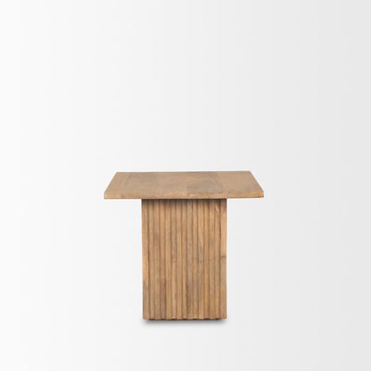 22" Brown Solid Wood Square Block End Table HomeRoots