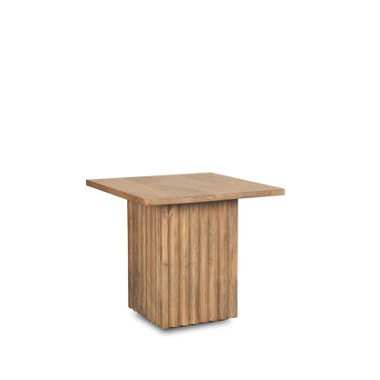 22" Brown Solid Wood Square Block End Table HomeRoots