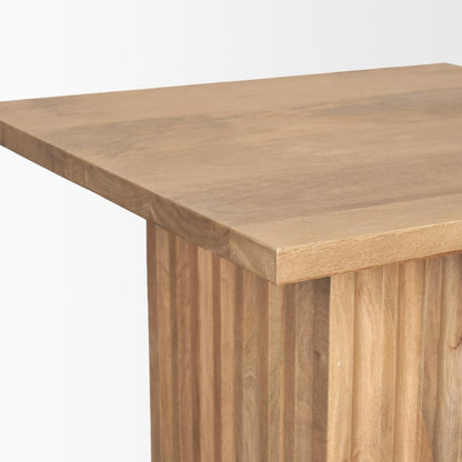 22" Brown Solid Wood Square Block End Table HomeRoots