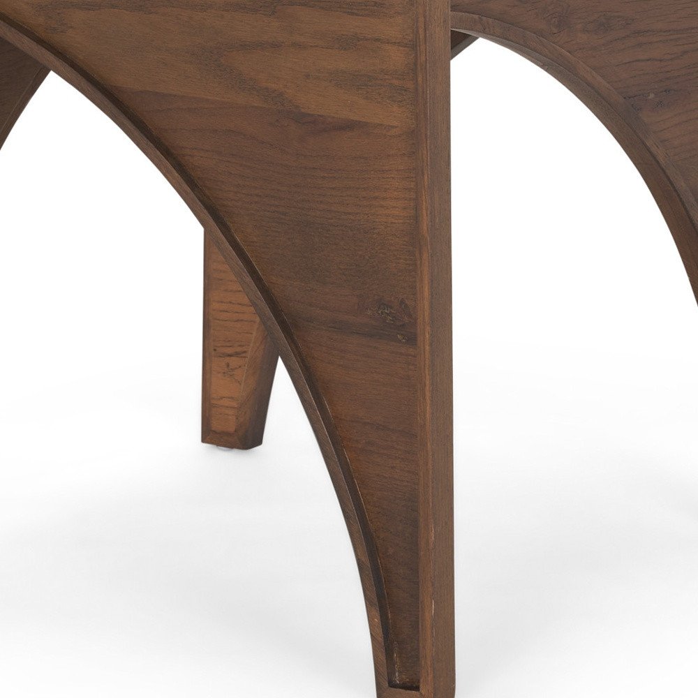 24" Brown Wood Modern Arched Square End Table HomeRoots