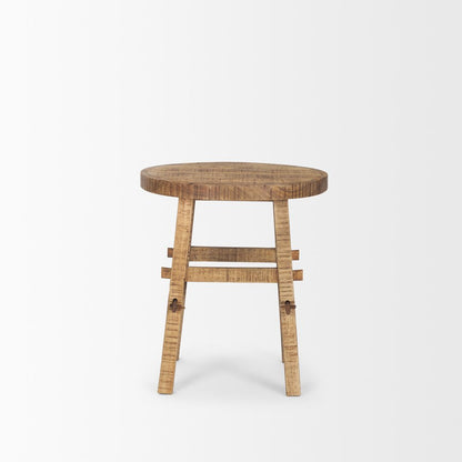 23" Brown Distressed Solid Wood End Table HomeRoots