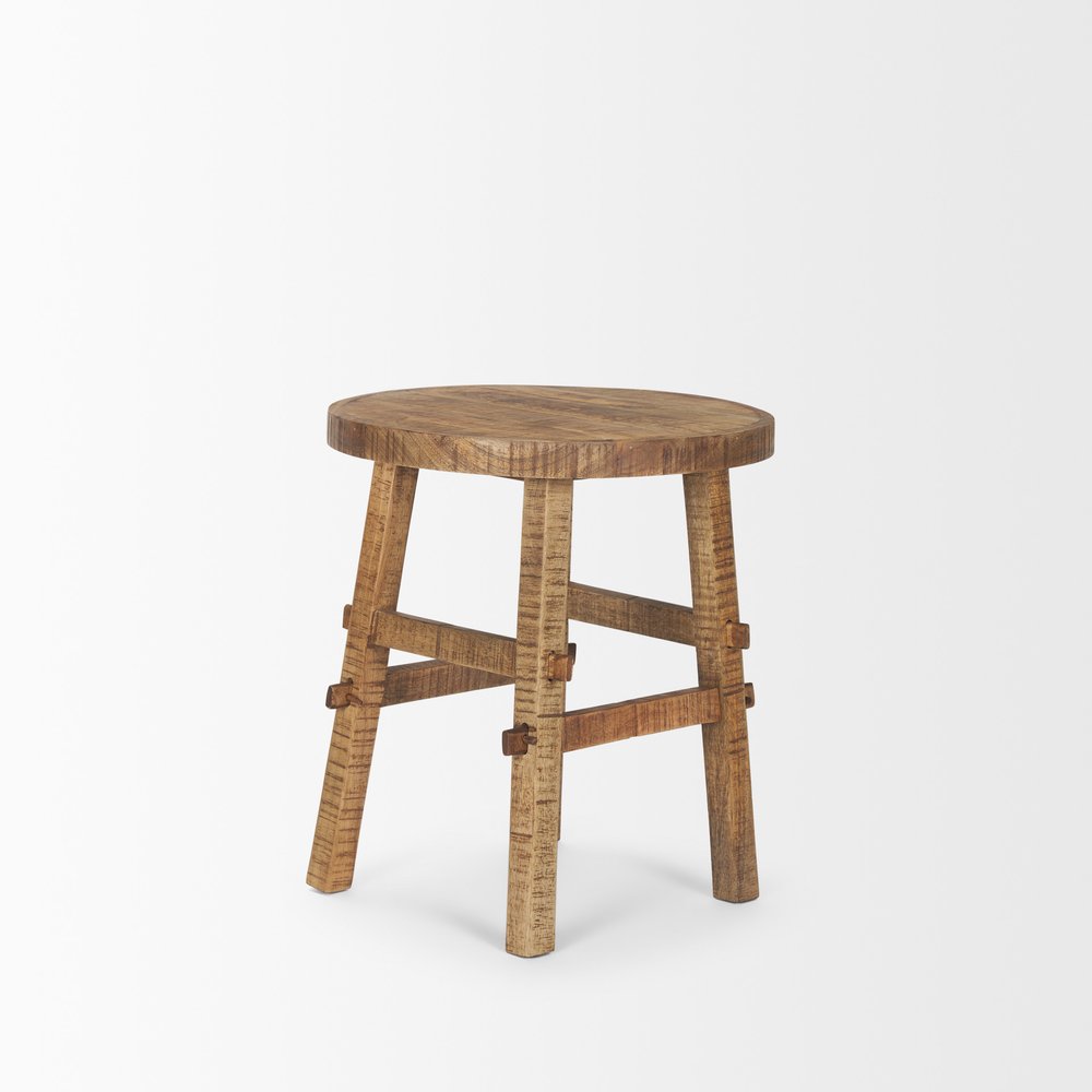 23" Brown Distressed Solid Wood End Table HomeRoots