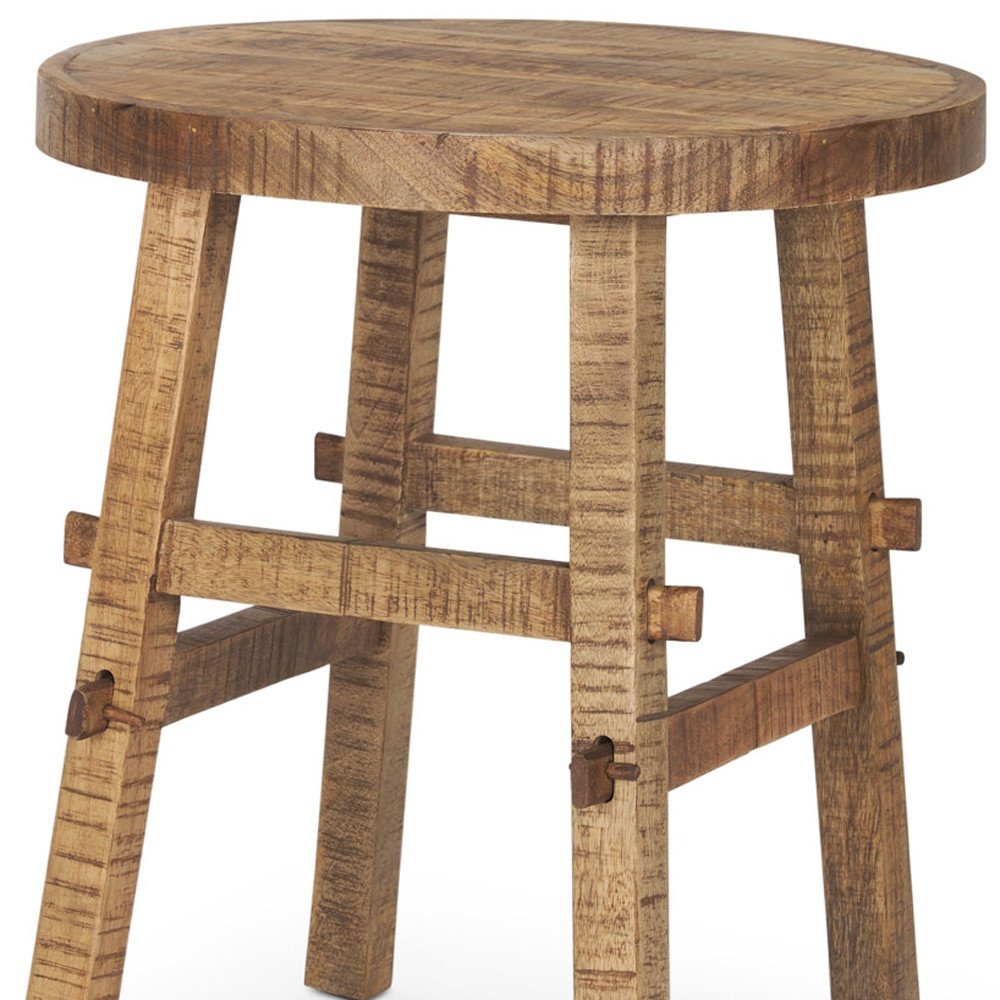 23" Brown Distressed Solid Wood End Table HomeRoots