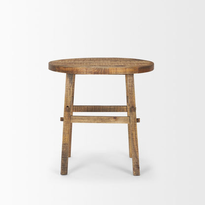 26" Brown Distressed Solid Wood End Table
