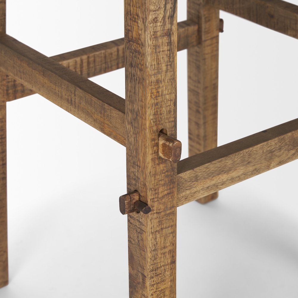26" Brown Distressed Solid Wood End Table HomeRoots