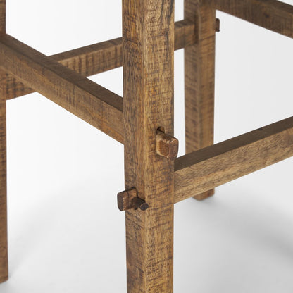 26" Brown Distressed Solid Wood End Table HomeRoots