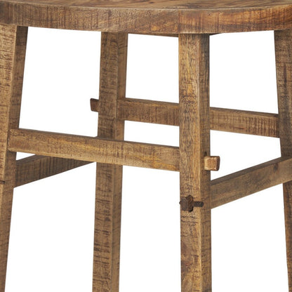 26" Brown Distressed Solid Wood End Table HomeRoots