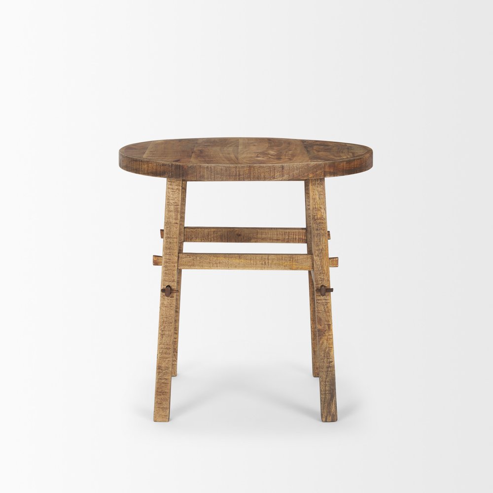 26" Brown Distressed Solid Wood End Table HomeRoots