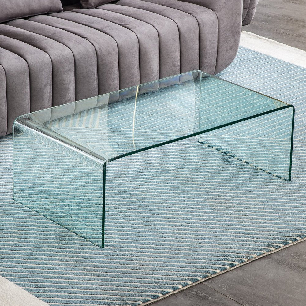 22" Unfinished Mirrored Glass Abstract Coffee Table - FurniFindUSA
