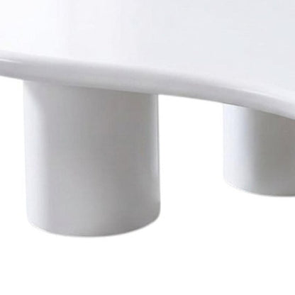 33" White Solid Wood Free Form Coffee Table HomeRoots