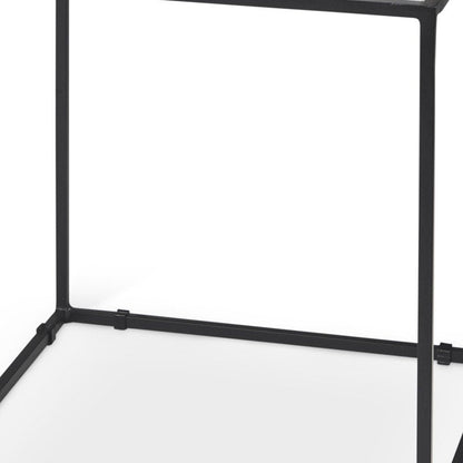 20" White and Black Marble and Metal Square Frame End Table HomeRoots