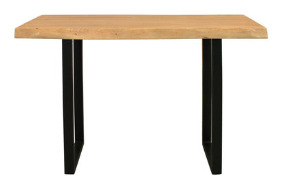 47" Natural and Black Solid Wood and Metal Live Edge Console Table HomeRoots