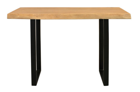 47" Natural and Black Solid Wood and Metal Live Edge Console Table HomeRoots